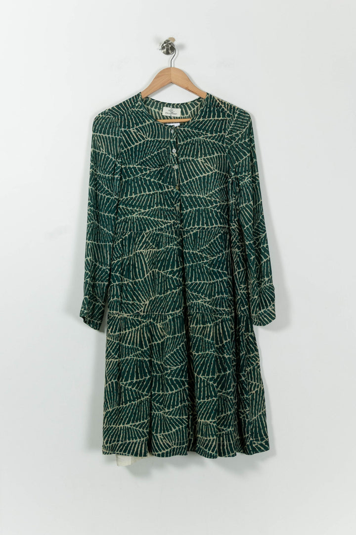 Robe Midi Verte et Beige - Taille S/36 de la marque Stella Forest | PARAD95367 - Vendu par Paradigme - Image 2