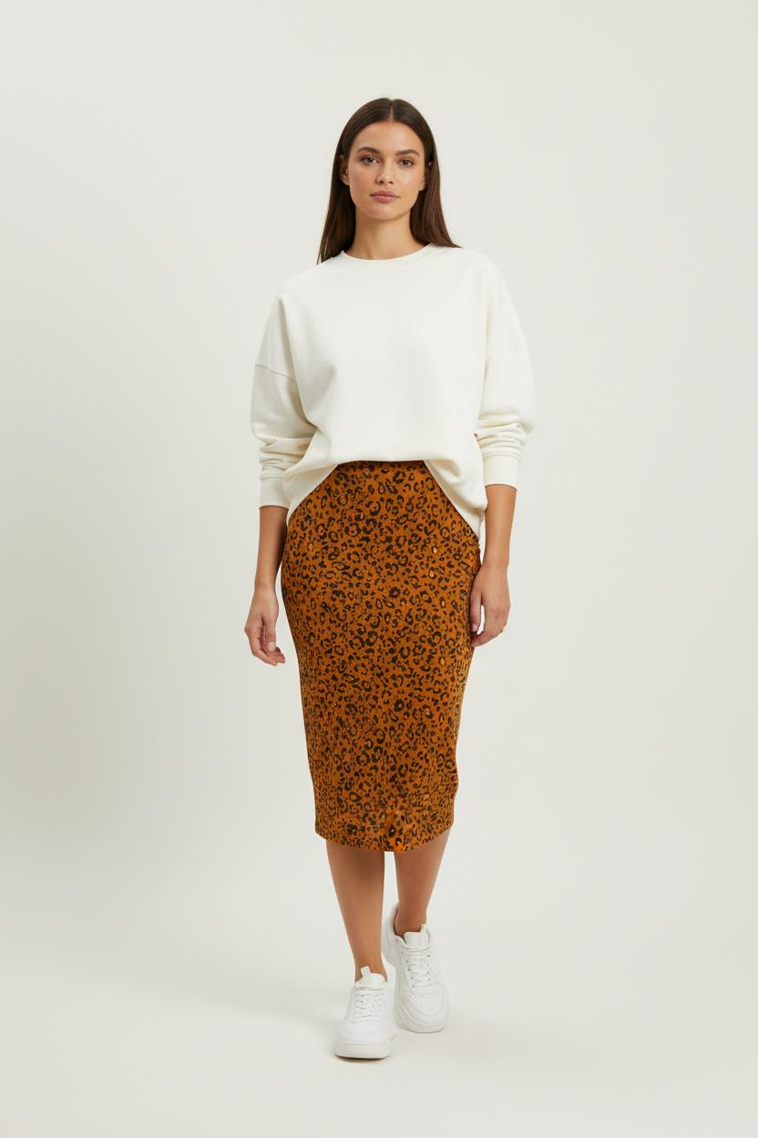 Jupe Crayon Orange et Noire - Taille M/38 de la marque Heimstone | PARAD95371 - Vendu par Paradigme - Image 1