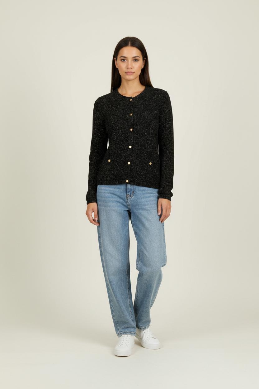 Cardigan Noir et Doré - Taille S/36 de la marque Des petits hauts | PARAD95373 - Vendu par Paradigme - Image 1