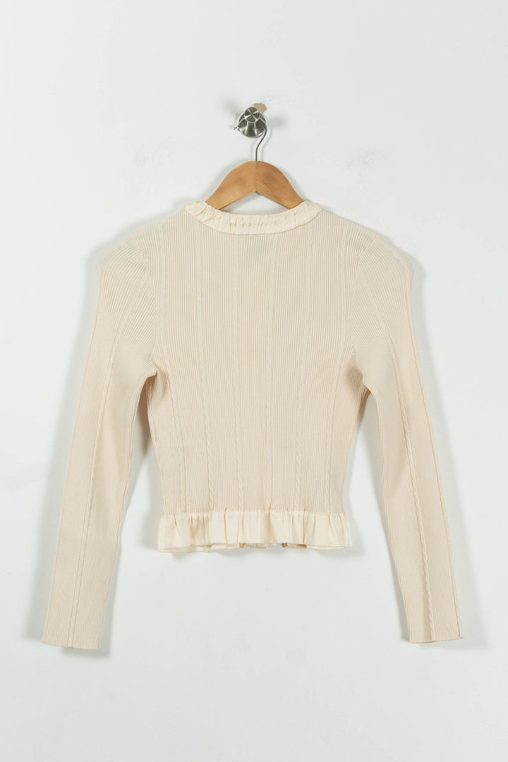 Cardigan Beige - Taille S/36 de la marque Claudie Pierlot | PARAD95393 - Vendu par Paradigme - Image 4