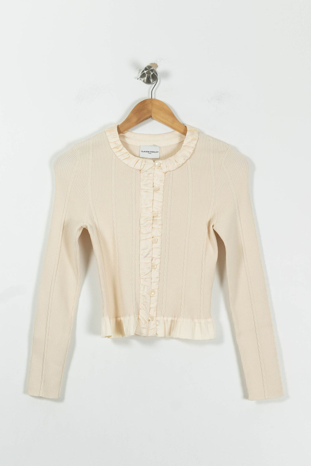 Cardigan Beige - Taille S/36 de la marque Claudie Pierlot | PARAD95393 - Vendu par Paradigme - Image 2
