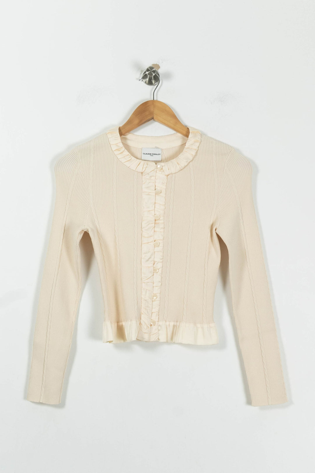 Cardigan Beige - Taille S/36 de la marque Claudie Pierlot | PARAD95393 - Vendu par Paradigme - Image 2