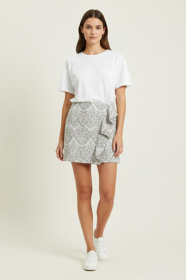 Jupe Courte Blanche et Noire - Taille L/40 de la marque Maje | PARAD95395 - Vendu par Paradigme - Image 1