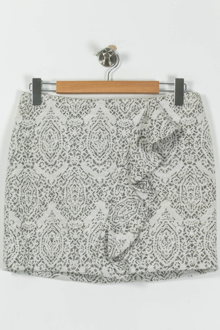 Jupe Courte Blanche et Noire - Taille L/40 de la marque Maje | PARAD95395 - Vendu par Paradigme - Image 2