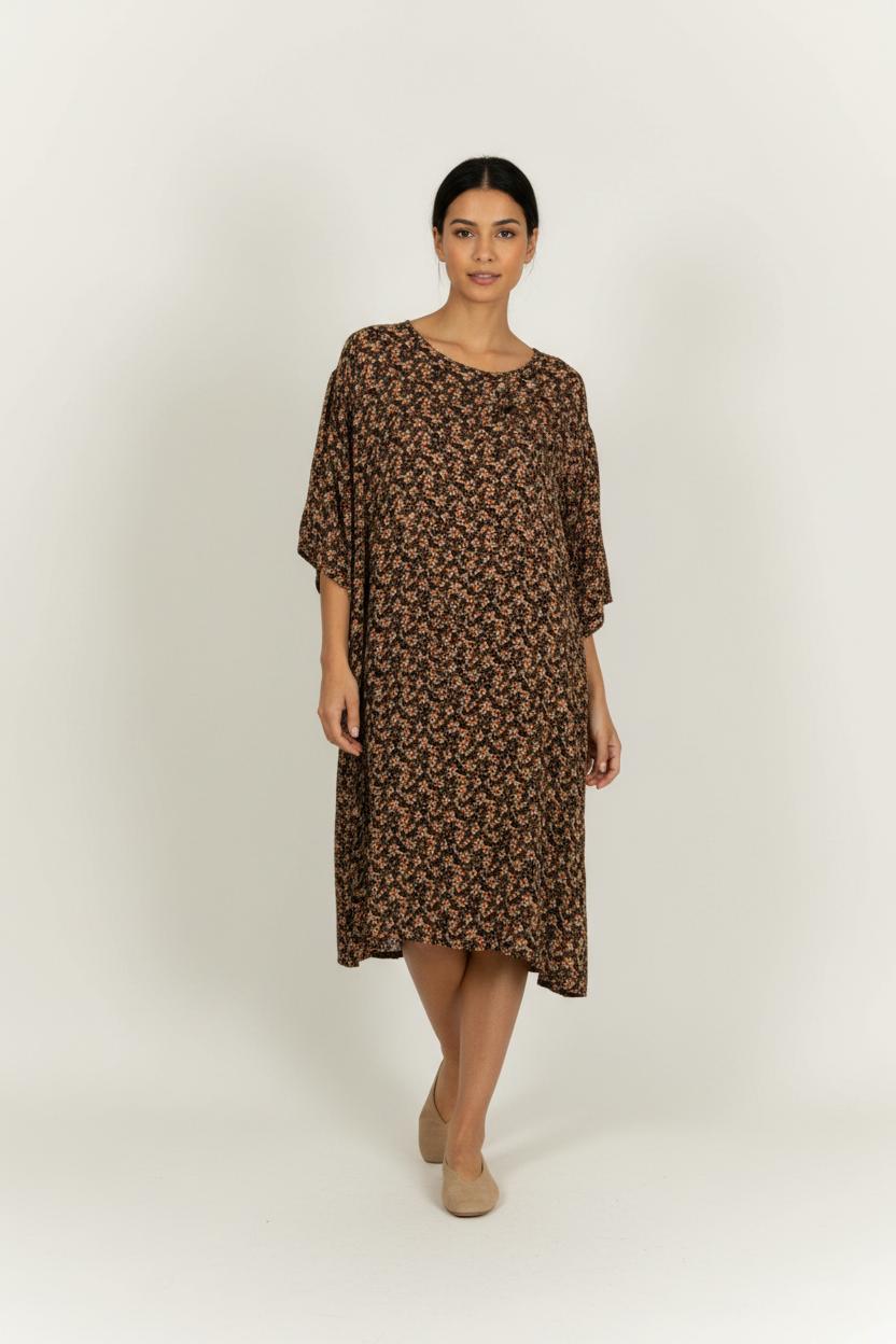 Robe Longue Noire et Beige - Taille S/36 de la marque American Vintage | PARAD95398 - Vendu par Paradigme - Image 1