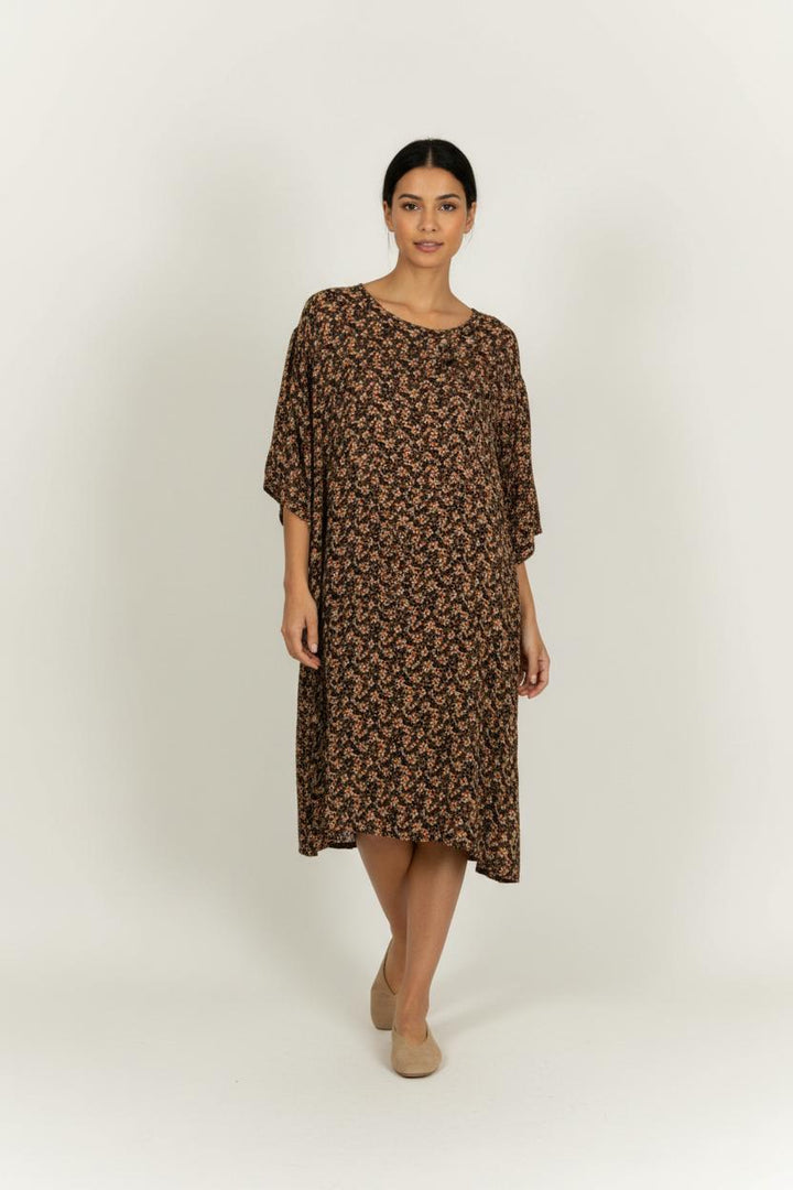 Robe Longue Noire et Beige - Taille S/36 de la marque American Vintage | PARAD95398 - Vendu par Paradigme - Image 1