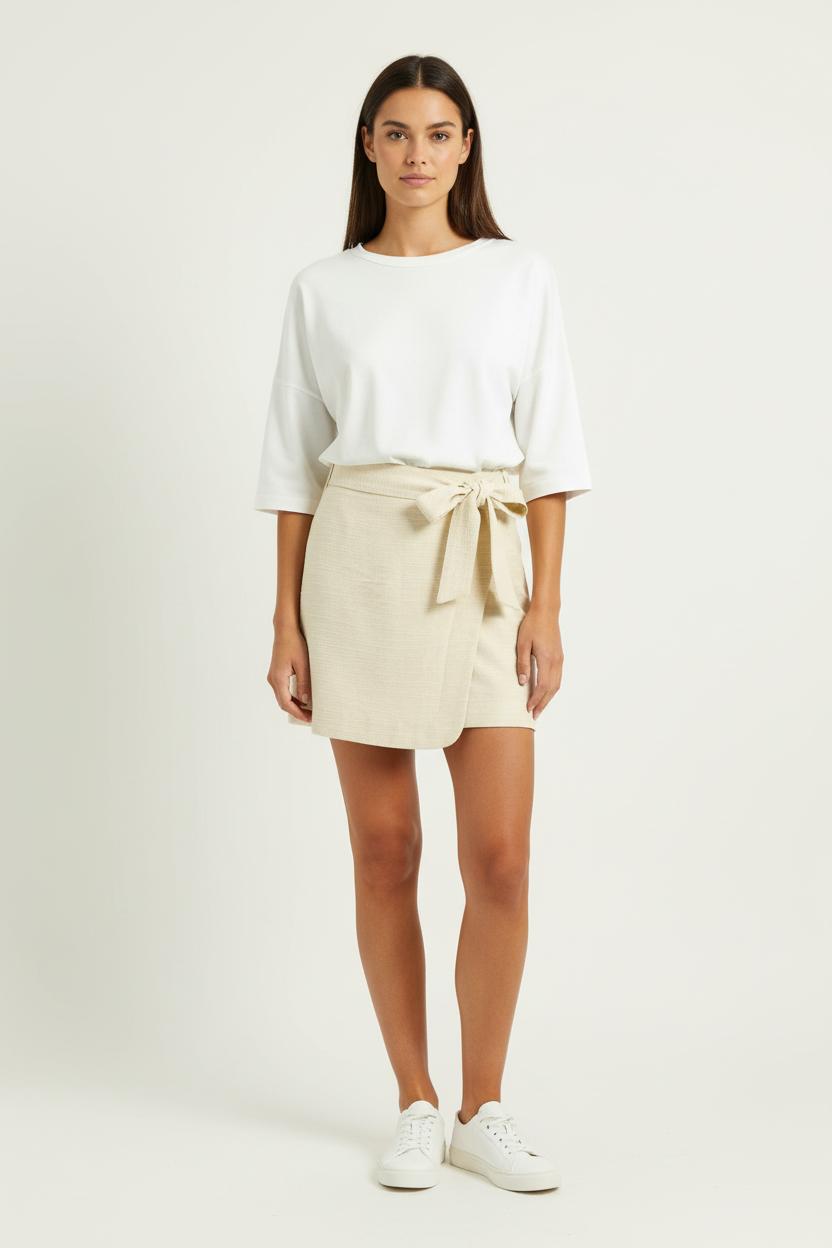 Jupe Portefeuille Beige - Taille XS/34 de la marque Sézane | PARAD95404 - Vendu par Paradigme - Image 1