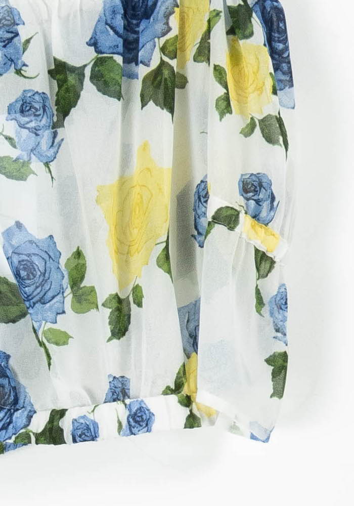 Top Blanc à Fleurs Bleues et Jaunes - Taille S/36 de la marque The Kooples - Sport | PARAD95406 - Vendu par Paradigme - Image 3