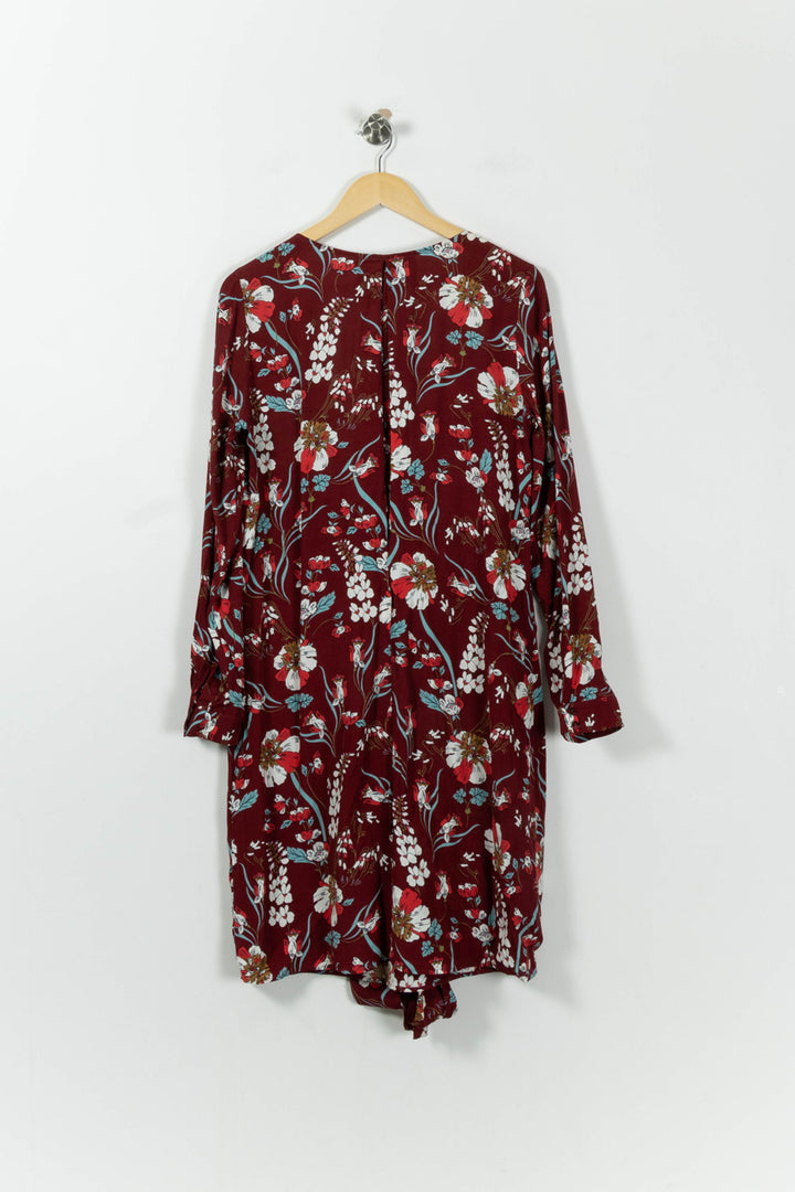Robe Fleurie Bordeaux - Taille S/36 de la marque Bérénice | PARAD95412 - Vendu par Paradigme - Image 4