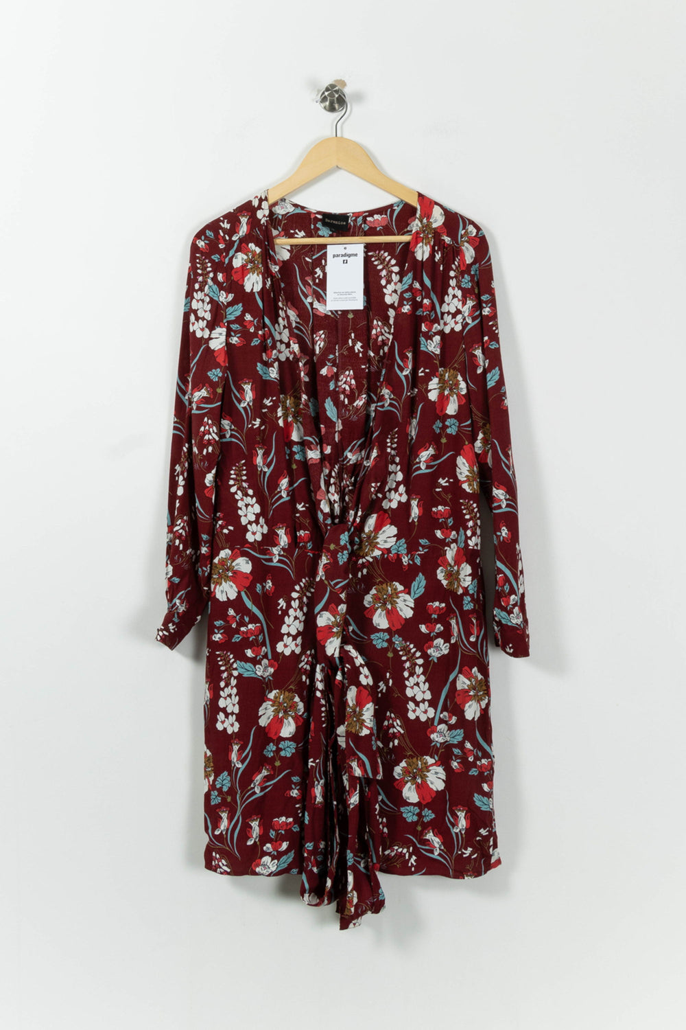 Robe Fleurie Bordeaux - Taille S/36 de la marque Bérénice | PARAD95412 - Vendu par Paradigme - Image 2