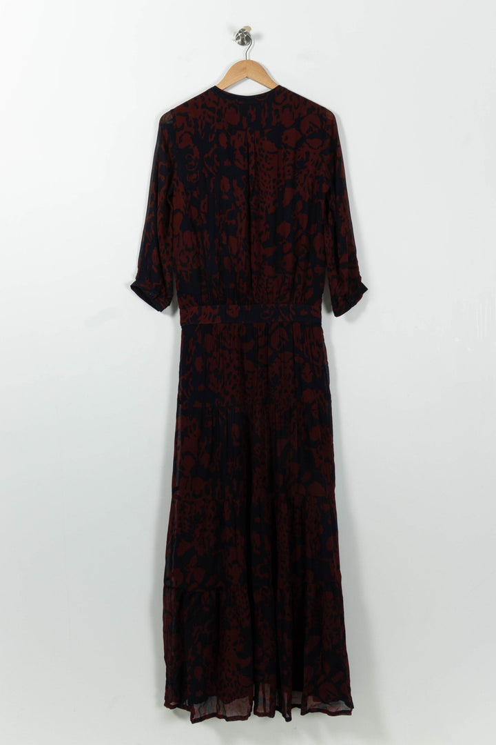 Robe Longue Bordeaux et Noire - Taille S/36 de la marque ba&sh | PARAD95451 - Vendu par Paradigme - Image 4