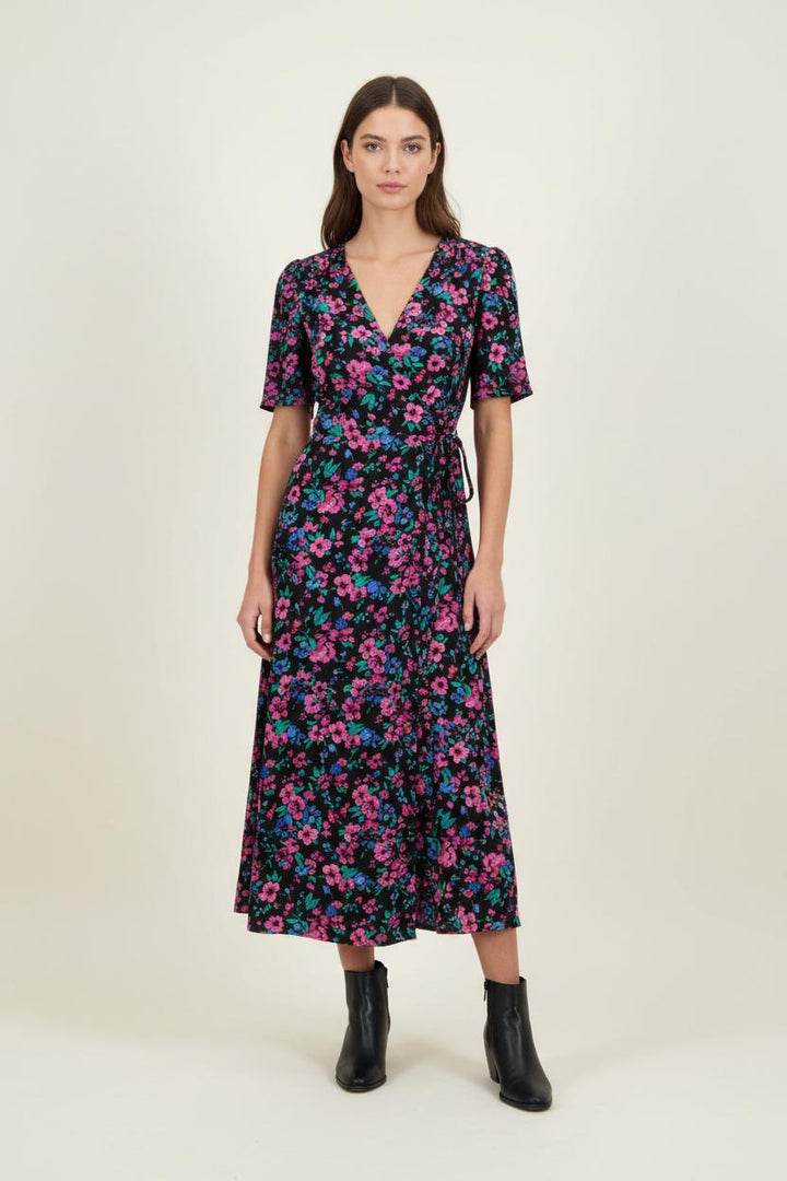 Robe Longue Noire et Fleurie - Taille L/40 de la marque Petite Mendigote | PARAD95459 - Vendu par Paradigme - Image 1