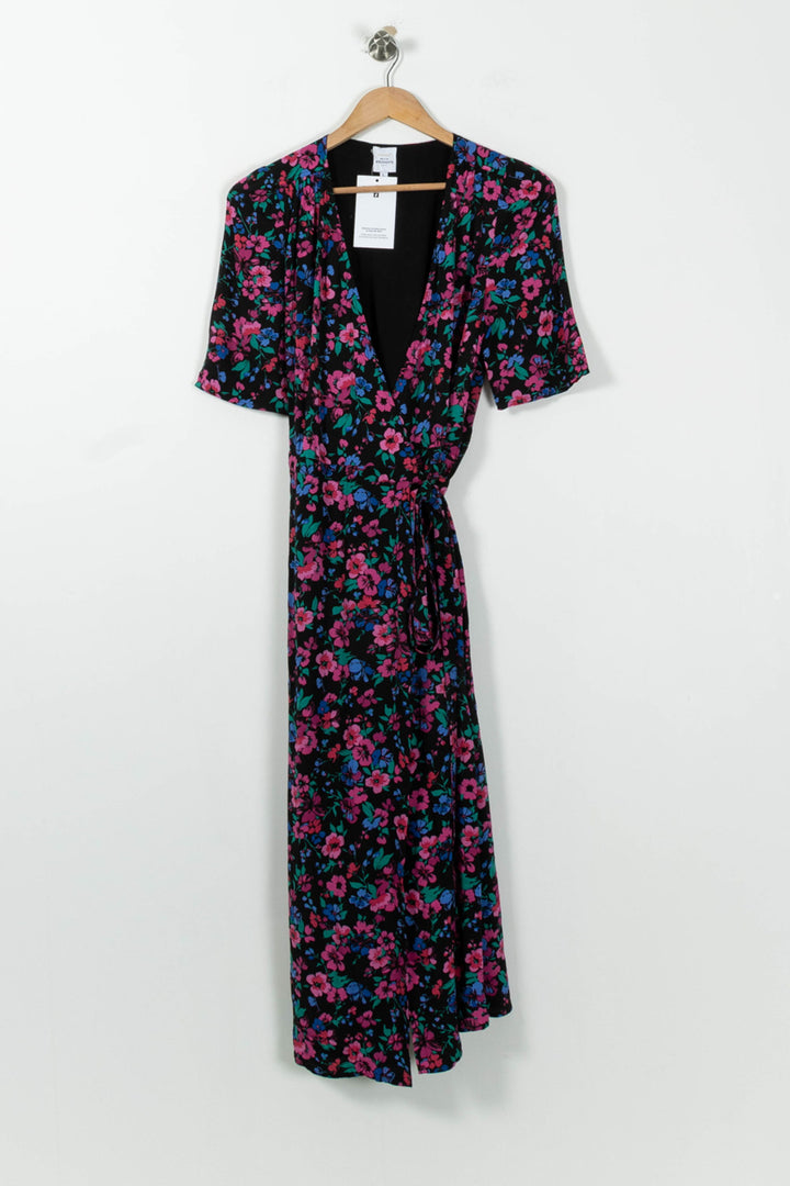 Robe Longue Noire et Fleurie - Taille L/40 de la marque Petite Mendigote | PARAD95459 - Vendu par Paradigme - Image 2