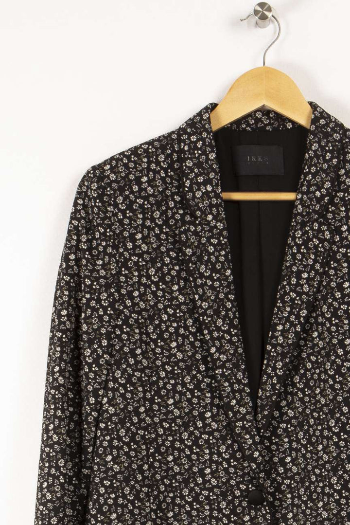 Veste noire à motifs de fleurs blanches - L / 40