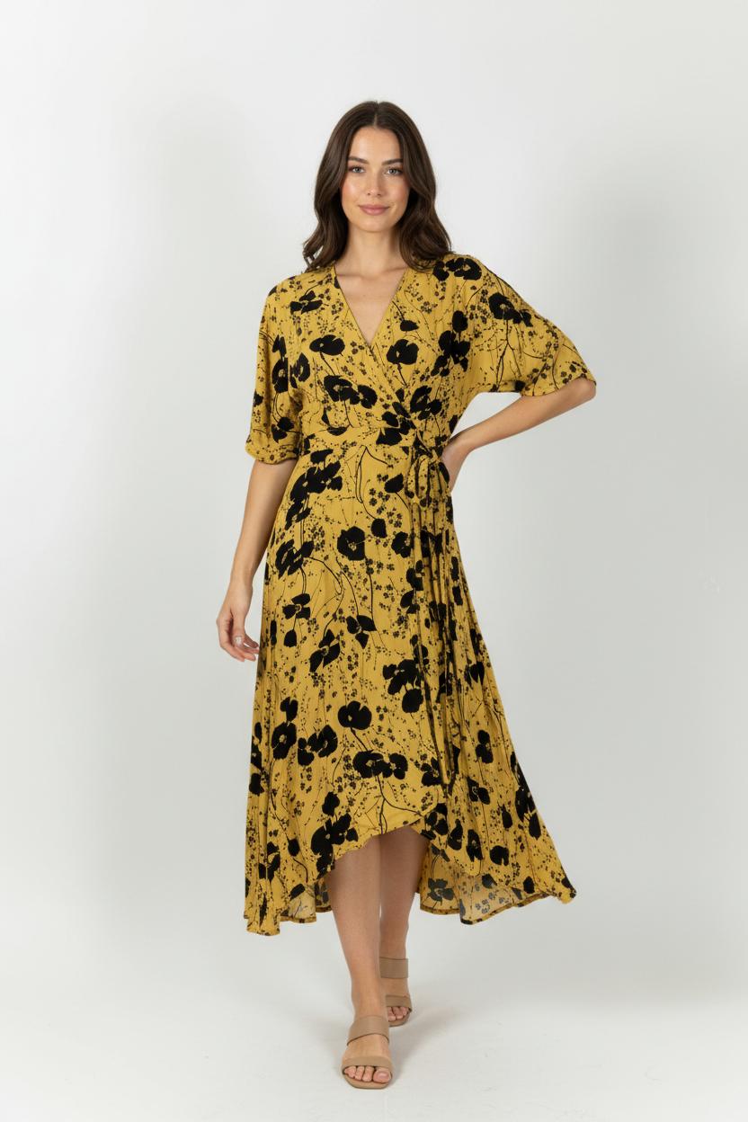 Robe Longue Jaune et Noire - Taille L/40 de la marque ba&sh | PARAD95465 - Vendu par Paradigme - Image 1