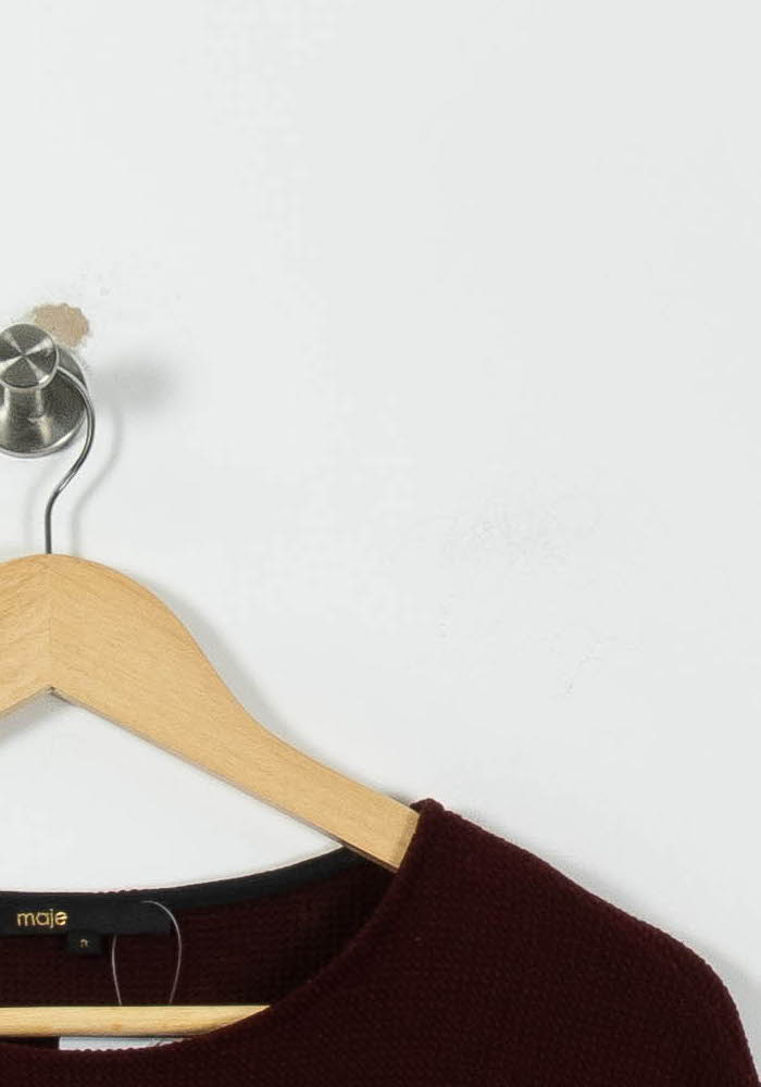 Robe Pull Bordeaux - Taille L/40 de la marque Maje | PARAD95470 - Vendu par Paradigme - Image 3