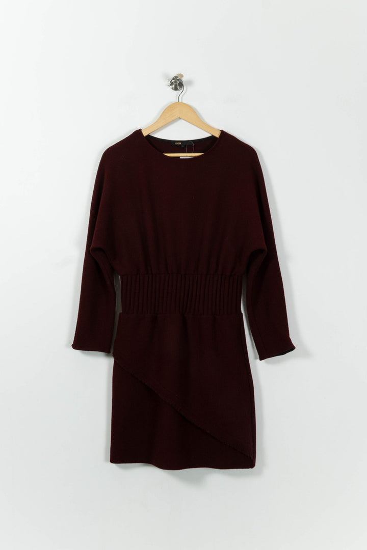 Robe Pull Bordeaux - Taille L/40 de la marque Maje | PARAD95470 - Vendu par Paradigme - Image 2
