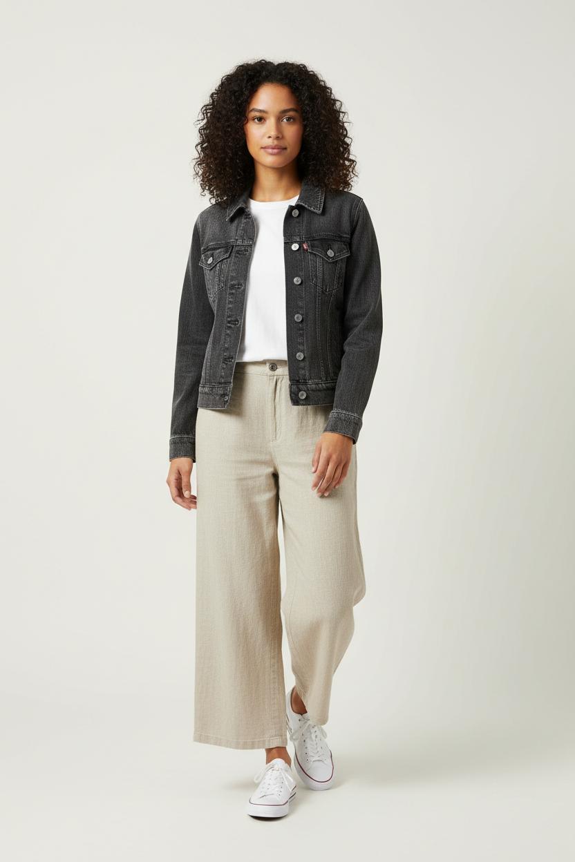 Veste en jean grise - Taille S/36 de la marque Levi's | PARAD95481 - Vendu par Paradigme - Image 1