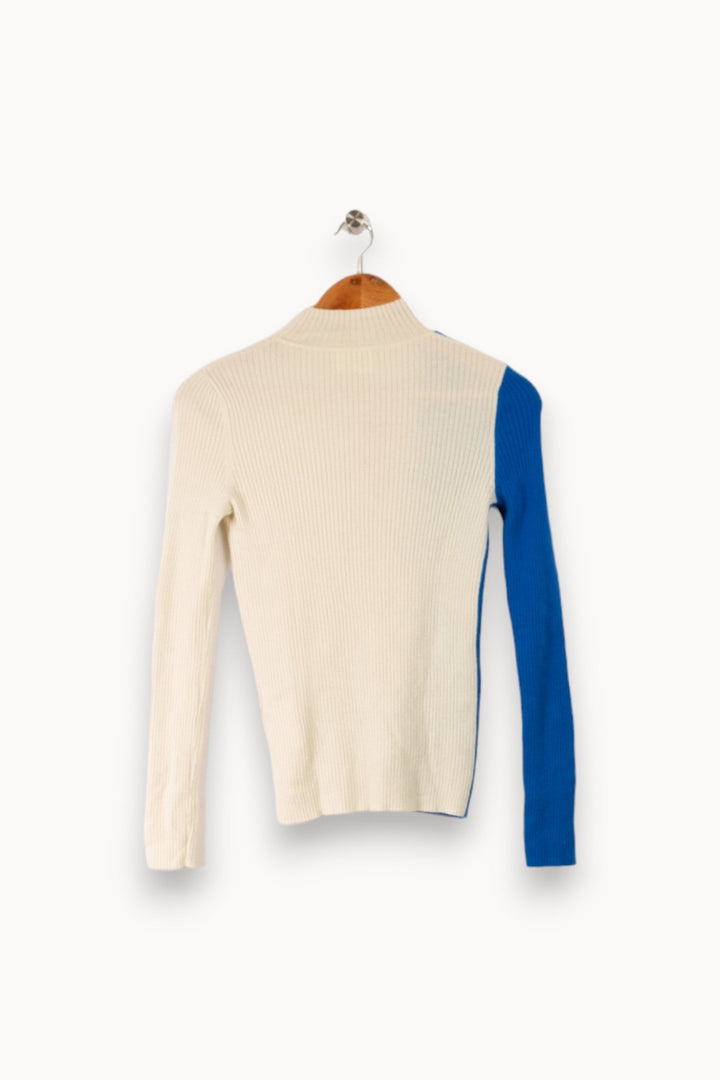 Pull blanc et bleu - XS / 34