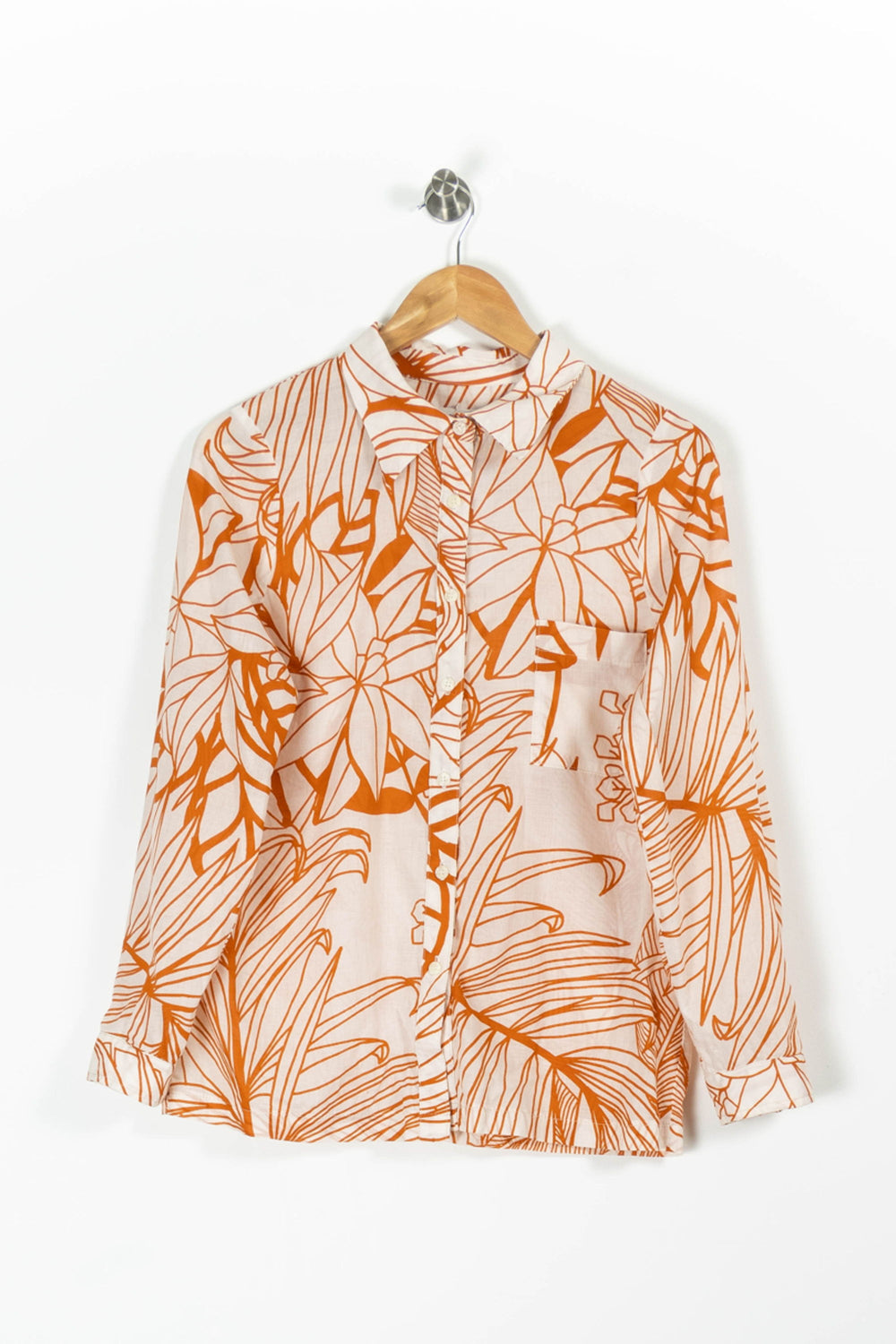 Chemise Blanche et Orange - Taille M/38 de la marque La Française | PARAD95490 - Vendu par Paradigme - Image 2