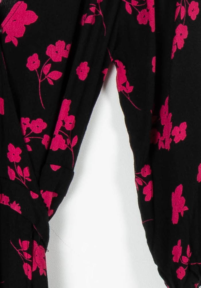 Robe Portefeuille Noire et Rose - Taille S/36 de la marque Grace & Mila | PARAD95500 - Vendu par Paradigme - Image 3