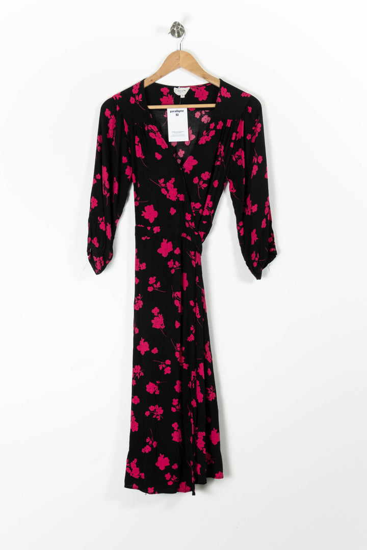 Robe Portefeuille Noire et Rose - Taille S/36 de la marque Grace & Mila | PARAD95500 - Vendu par Paradigme - Image 2