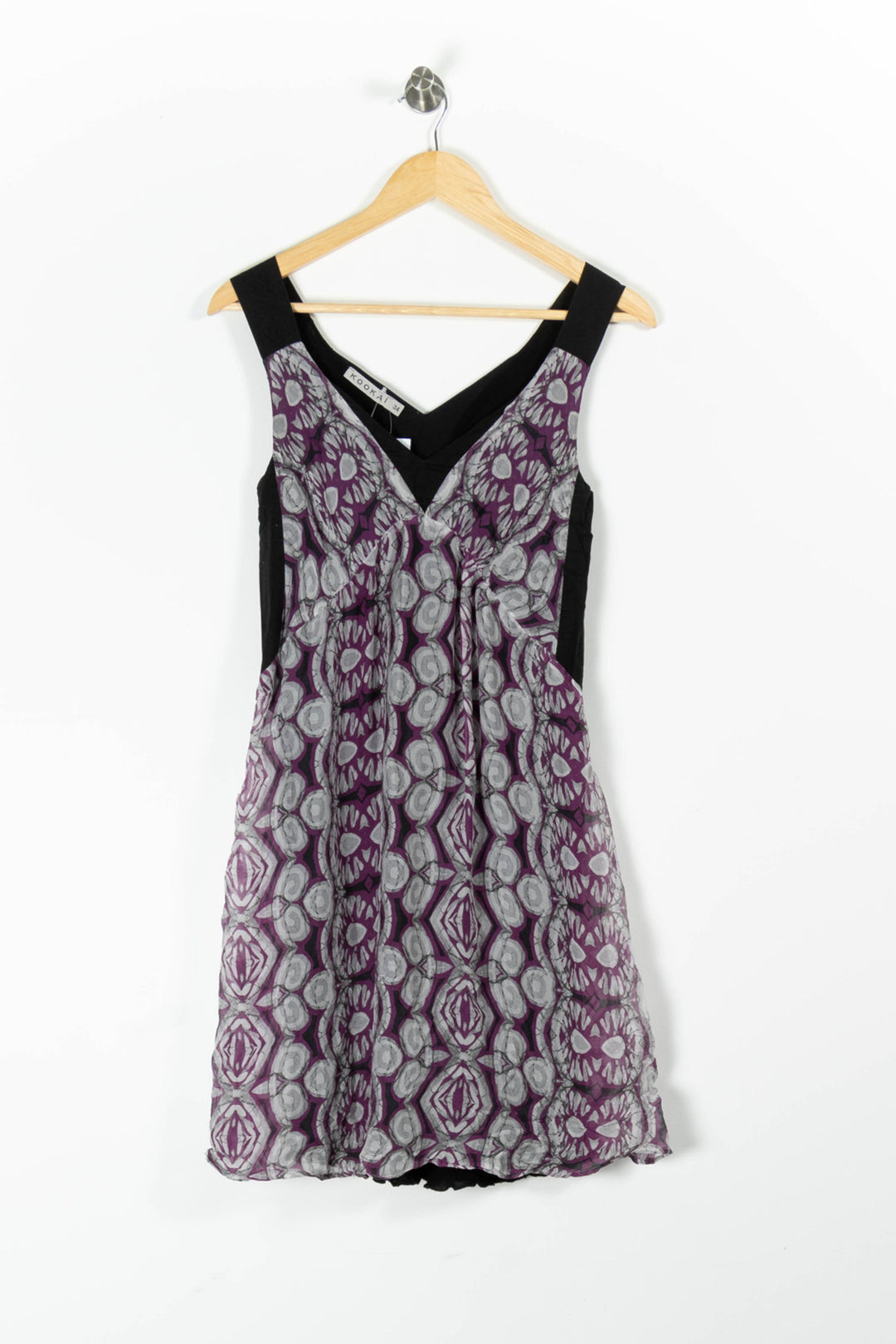 Robe Sans Manches Violette et Noire - Taille XS/34 de la marque Kookai | PARAD95504 - Vendu par Paradigme - Image 2