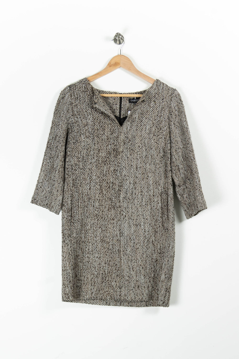 Robe Droite Grise - Taille M/38 de la marque Caroll | PARAD95511 - Vendu par Paradigme - Image 2
