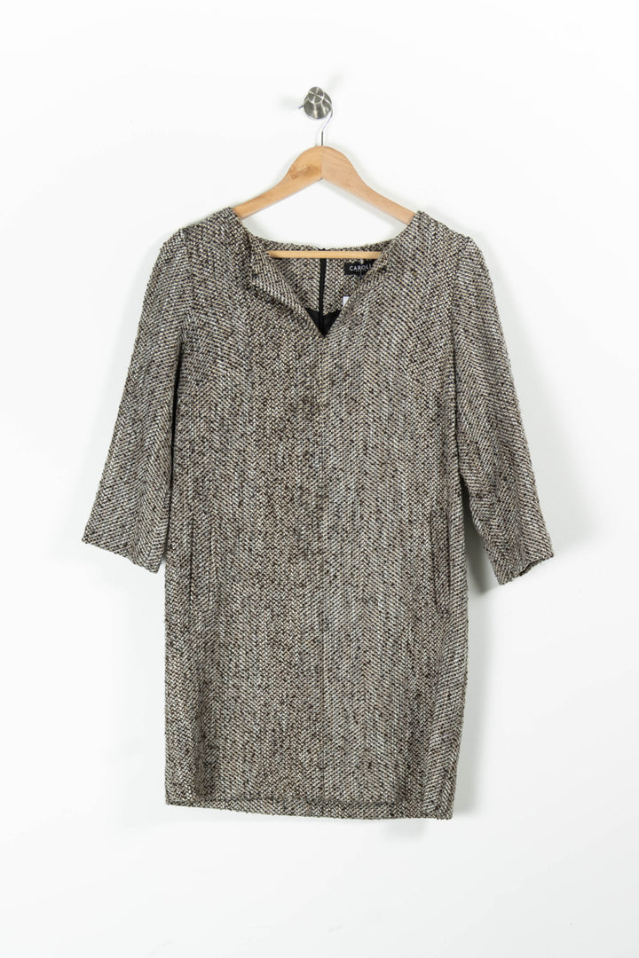 Robe Droite Grise - Taille M/38 de la marque Caroll | PARAD95511 - Vendu par Paradigme - Image 2