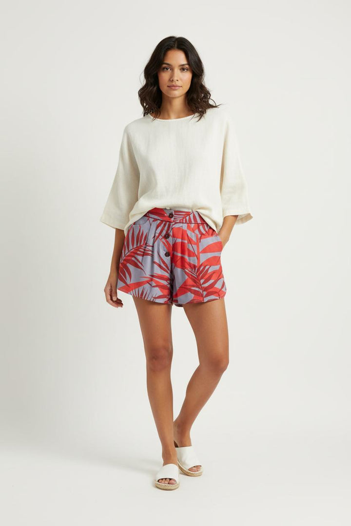 Short Imprimé Rouge et Gris - Taille XS/34 de la marque Heimstone | PARAD95512 - Vendu par Paradigme - Image 1