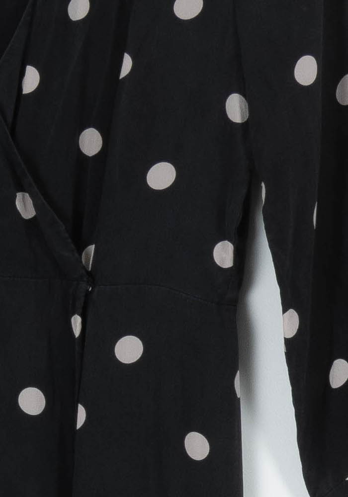 Robe Portefeuille Noire et Blanche - Taille S/36 de la marque Sézane | PARAD95513 - Vendu par Paradigme - Image 3