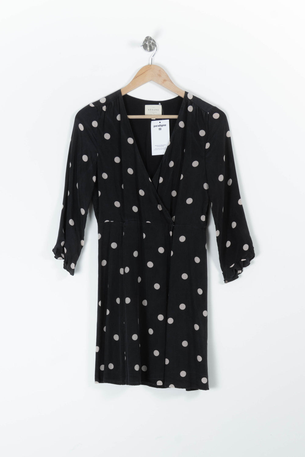 Robe Portefeuille Noire et Blanche - Taille S/36 de la marque Sézane | PARAD95513 - Vendu par Paradigme - Image 2