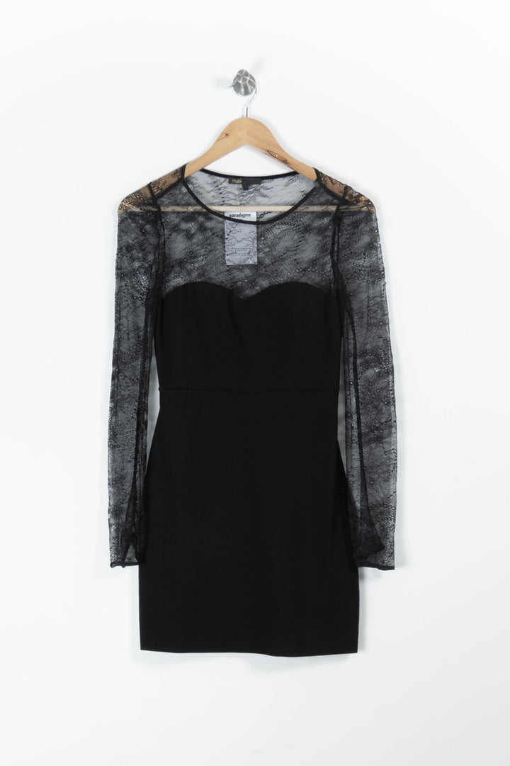 Robe Courte Noire - Taille S/36 de la marque Maje | PARAD95514 - Vendu par Paradigme - Image 2
