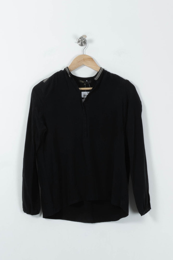 Blouse Noire - Taille S/36 de la marque Maje | PARAD95519 - Vendu par Paradigme - Image 2