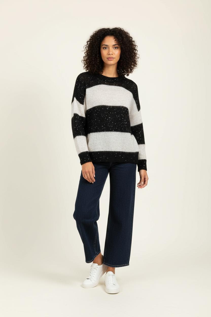Pull Noir et Blanc - Taille S/36 de la marque ZAPA | PARAD95530 - Vendu par Paradigme - Image 1