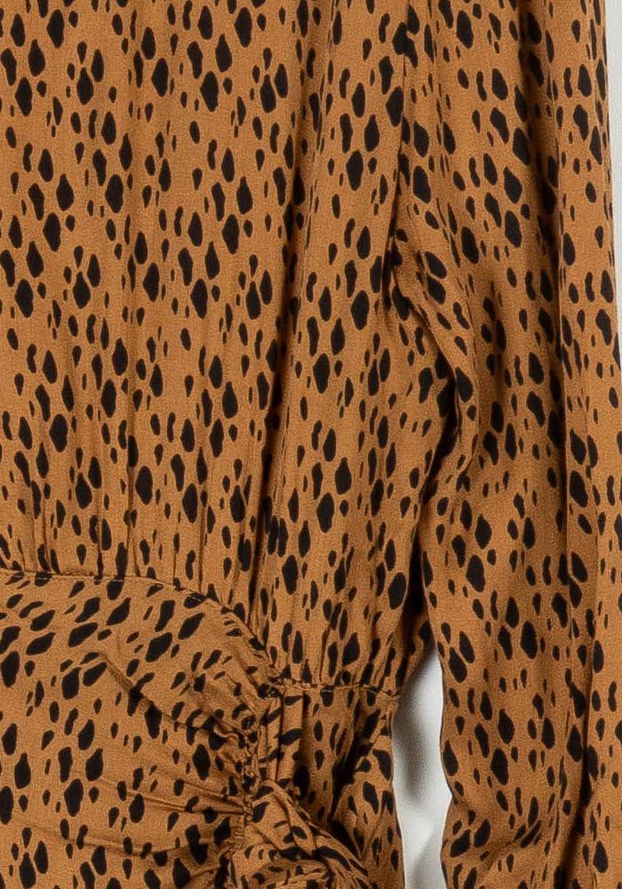 Robe Courte Marron et Noire - Taille S/36 de la marque Bizance | PARAD95542 - Vendu par Paradigme - Image 3