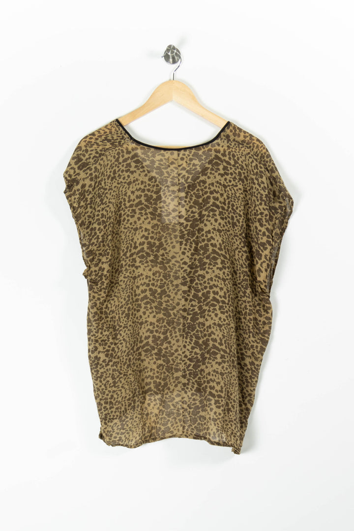 Blouse Léopard Marron - Taille M/38 de la marque ba&sh | PARAD95544 - Vendu par Paradigme - Image 4