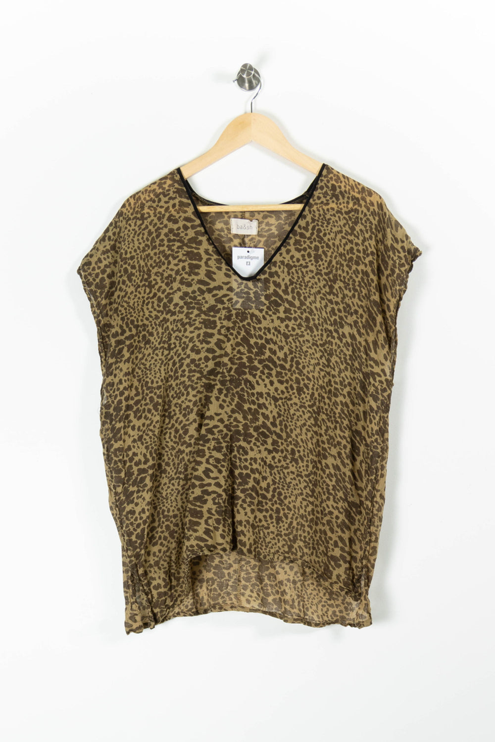 Blouse Léopard Marron - Taille M/38 de la marque ba&sh | PARAD95544 - Vendu par Paradigme - Image 2