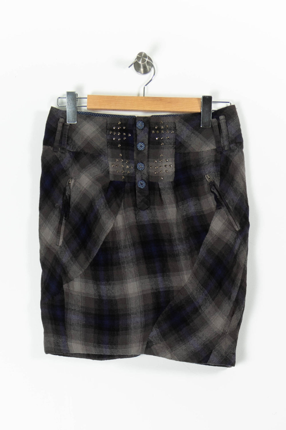 Jupe Courte Grise et Bleue - Taille XS/34 de la marque One Step | PARAD95575 - Vendu par Paradigme - Image 2