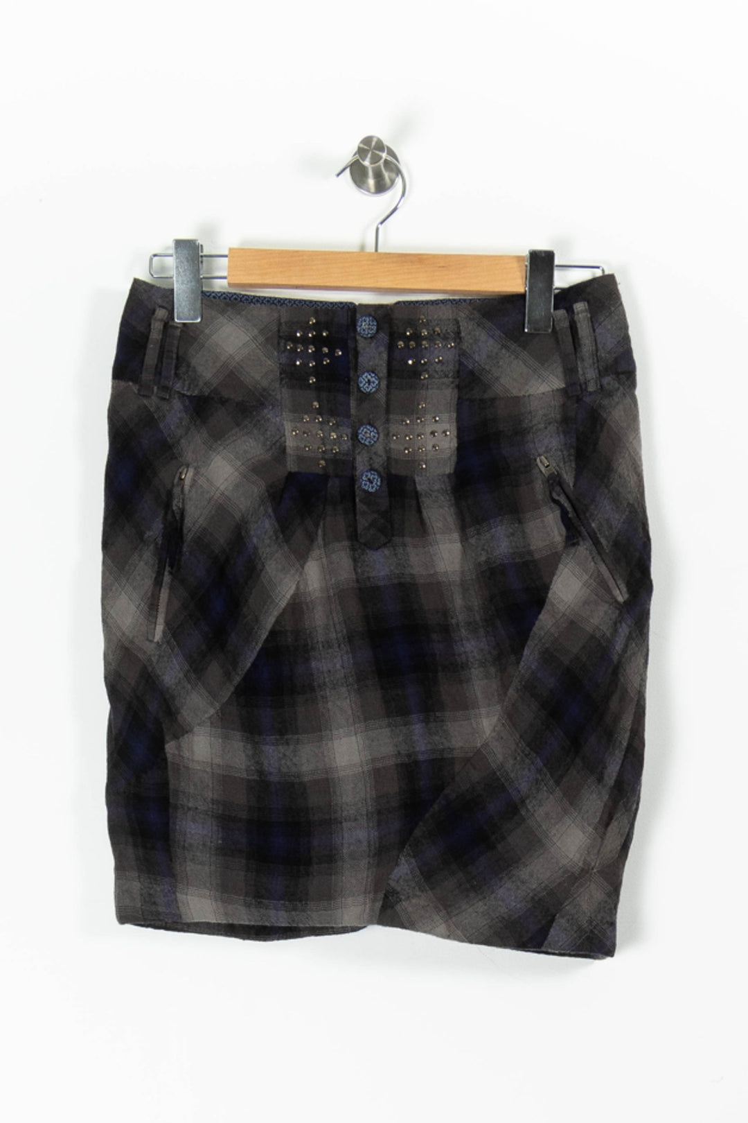 Jupe Courte Grise et Bleue - Taille XS/34 de la marque One Step | PARAD95575 - Vendu par Paradigme - Image 2