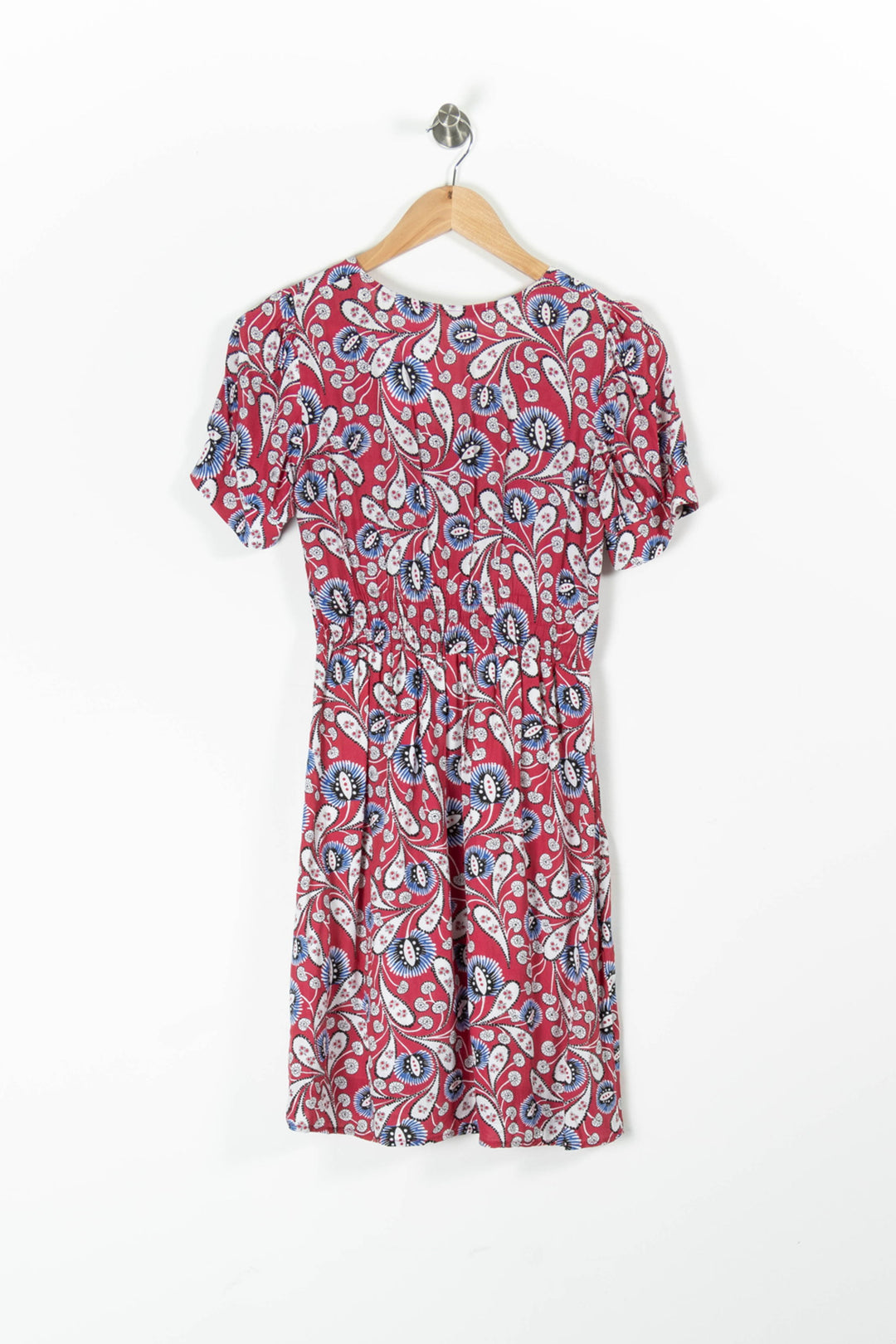 Robe Fleurie Rouge et Bleu - Taille XS/34 de la marque La Fée Maraboutée | PARAD95585 - Vendu par Paradigme - Image 4
