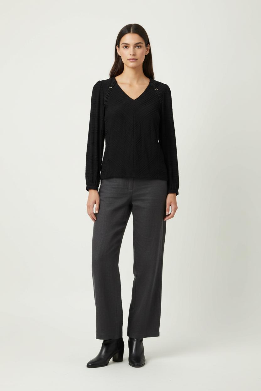 Blouse Noire - Taille S/36 de la marque La Fée Maraboutée | PARAD95587 - Vendu par Paradigme - Image 1
