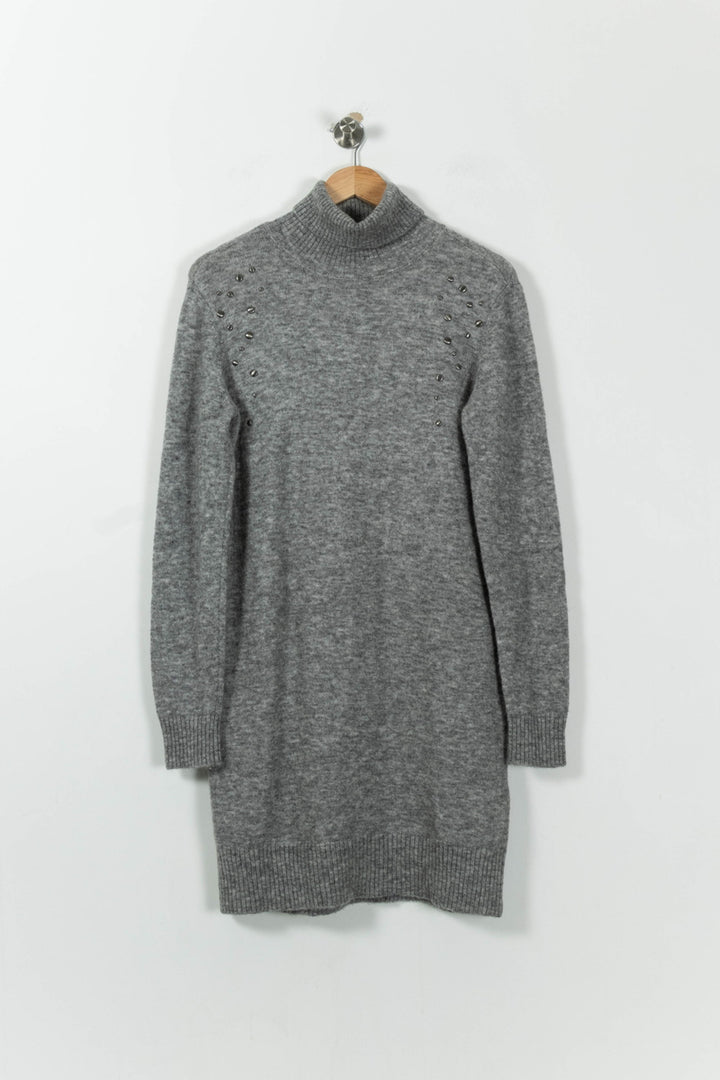 Robe Pull Grise - Taille S/36 de la marque IKKS | PARAD95599 - Vendu par Paradigme - Image 2