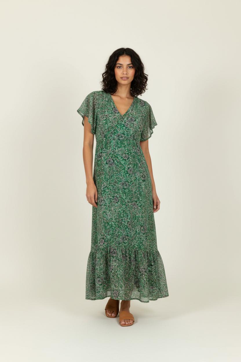 Robe Longue Verte et Noire - Taille XS/34 de la marque IKKS | PARAD95603 - Vendu par Paradigme - Image 1