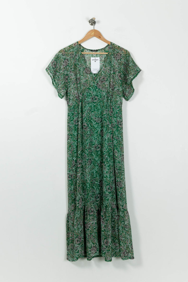 Robe Longue Verte et Noire - Taille XS/34 de la marque IKKS | PARAD95603 - Vendu par Paradigme - Image 2