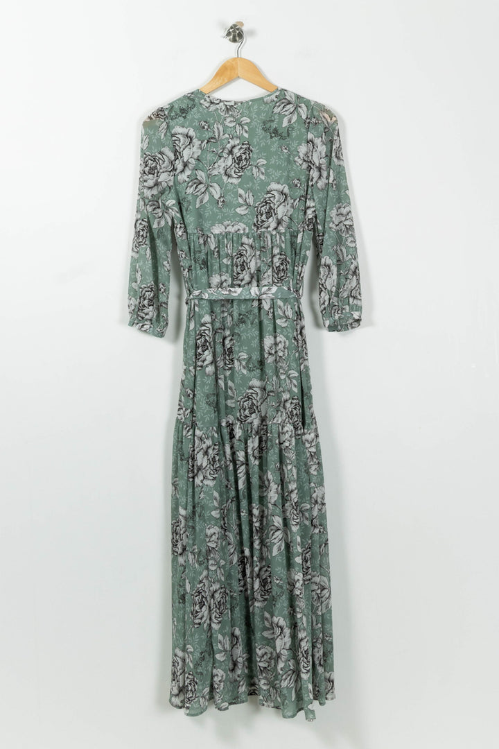 Robe Longue Verte et Grise - Taille S/36 de la marque IKKS | PARAD95607 - Vendu par Paradigme - Image 4