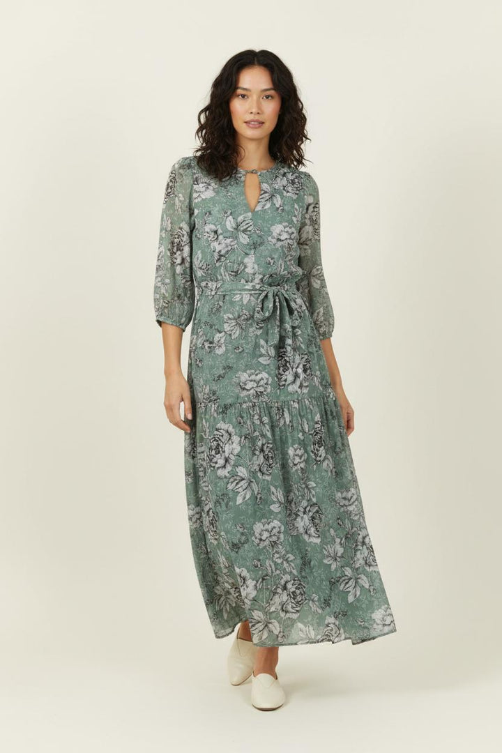 Robe Longue Verte et Grise - Taille S/36 de la marque IKKS | PARAD95607 - Vendu par Paradigme - Image 1