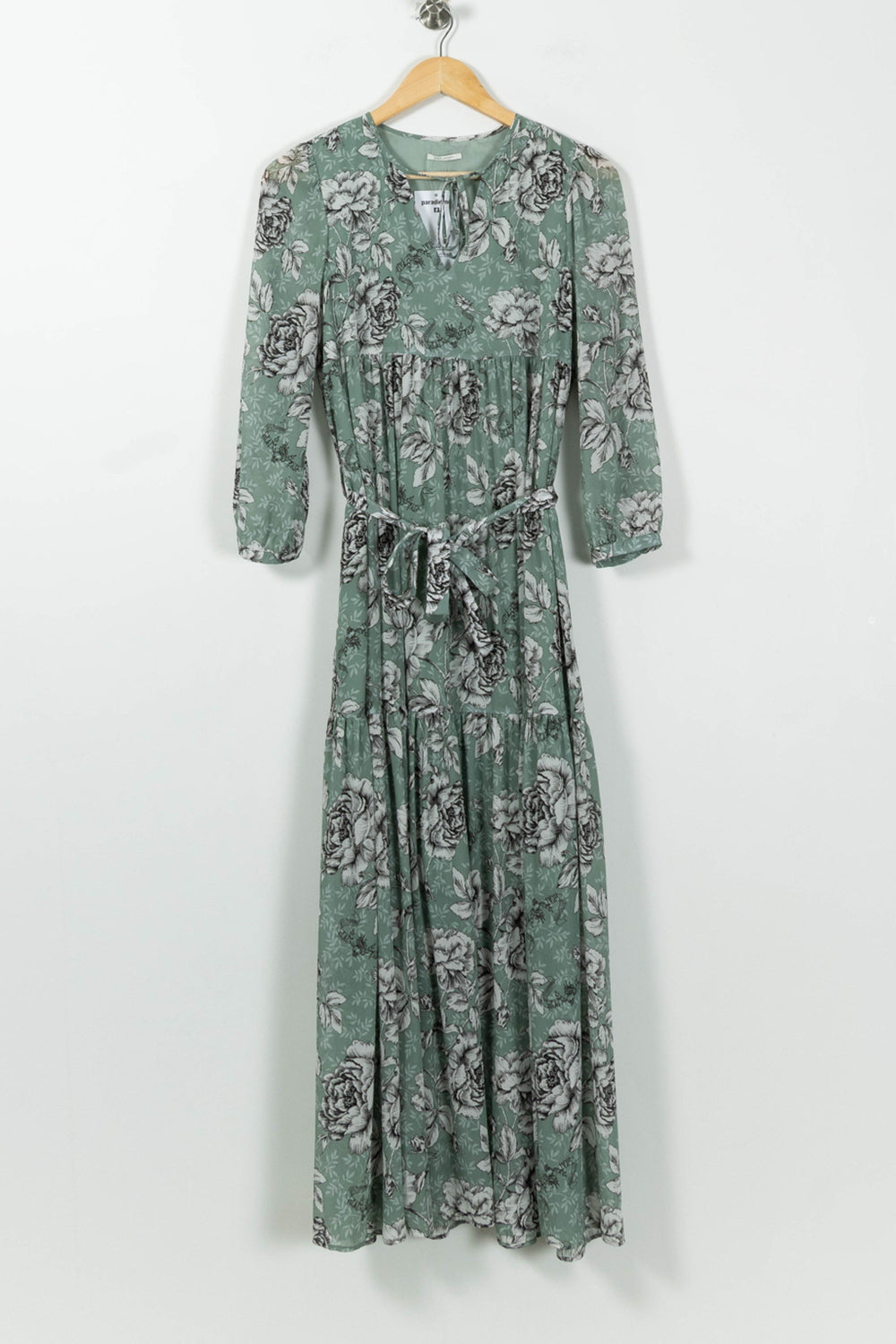 Robe Longue Verte et Grise - Taille S/36 de la marque IKKS | PARAD95607 - Vendu par Paradigme - Image 2
