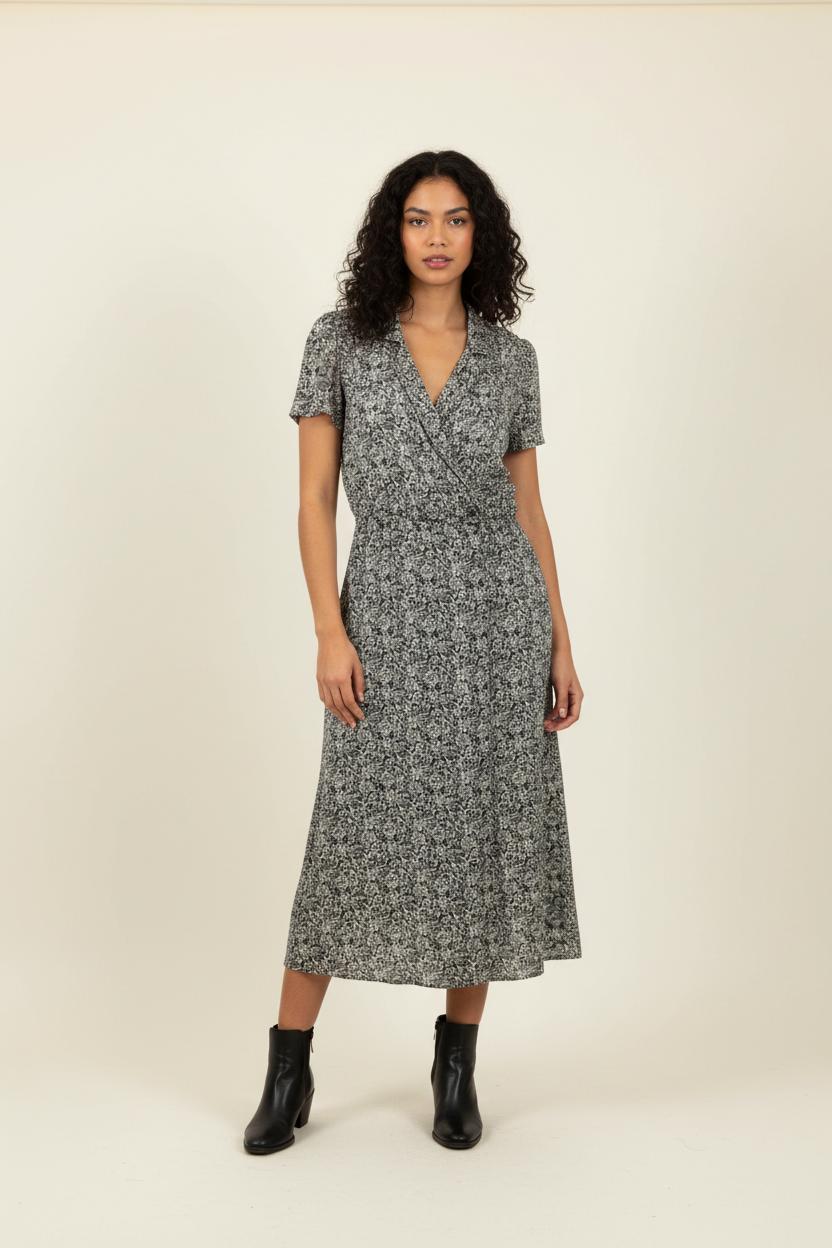 Robe Midi Noire et Blanche - Taille M/38 de la marque I.Code | PARAD95612 - Vendu par Paradigme - Image 1