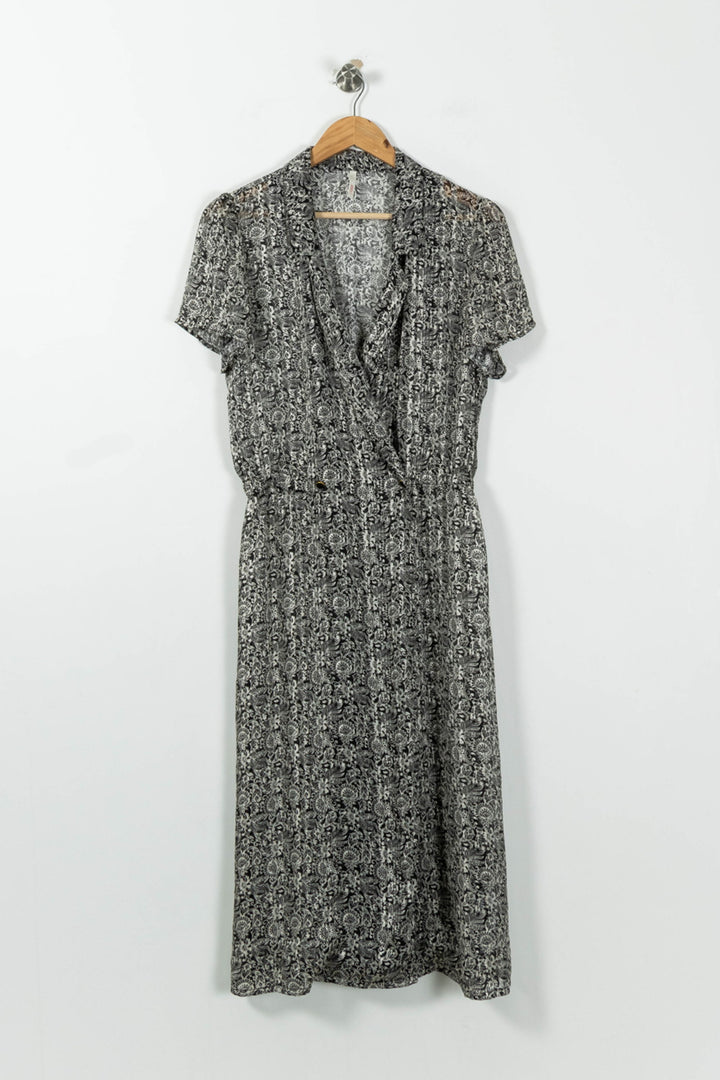 Robe Midi Noire et Blanche - Taille M/38 de la marque I.Code | PARAD95612 - Vendu par Paradigme - Image 2
